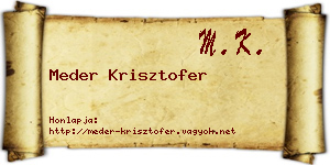 Meder Krisztofer névjegykártya
